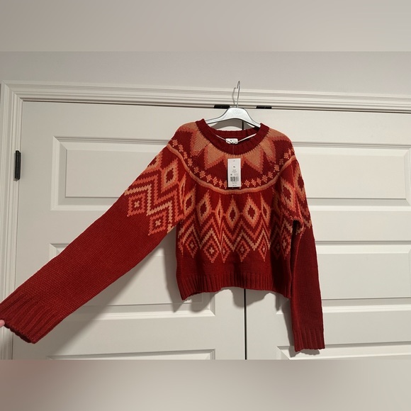 NEW WITH DEFECT True Craft Rustic Red Intarsia Sweater Size XL - Picture 2 of 11